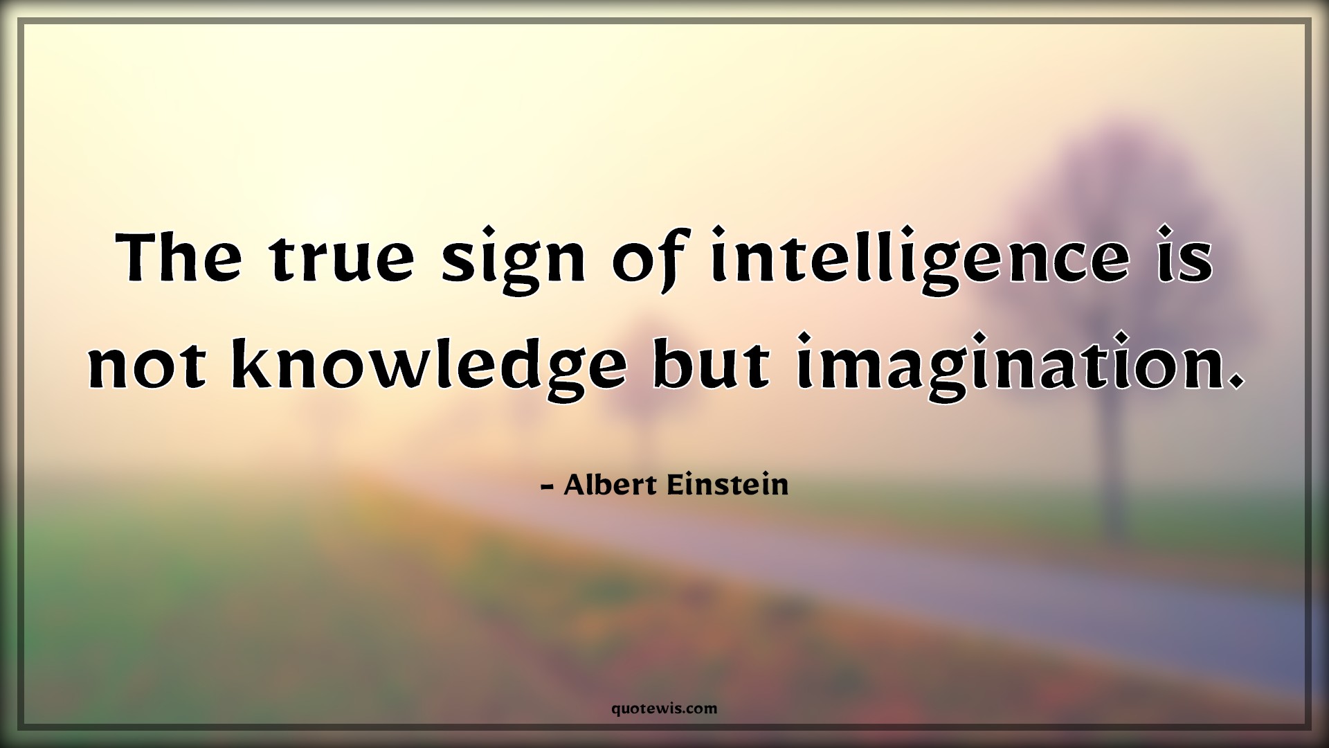 The true sign of intelligence is not knowledge but imagination. The true sign of intelligence is not knowledge but imagination.