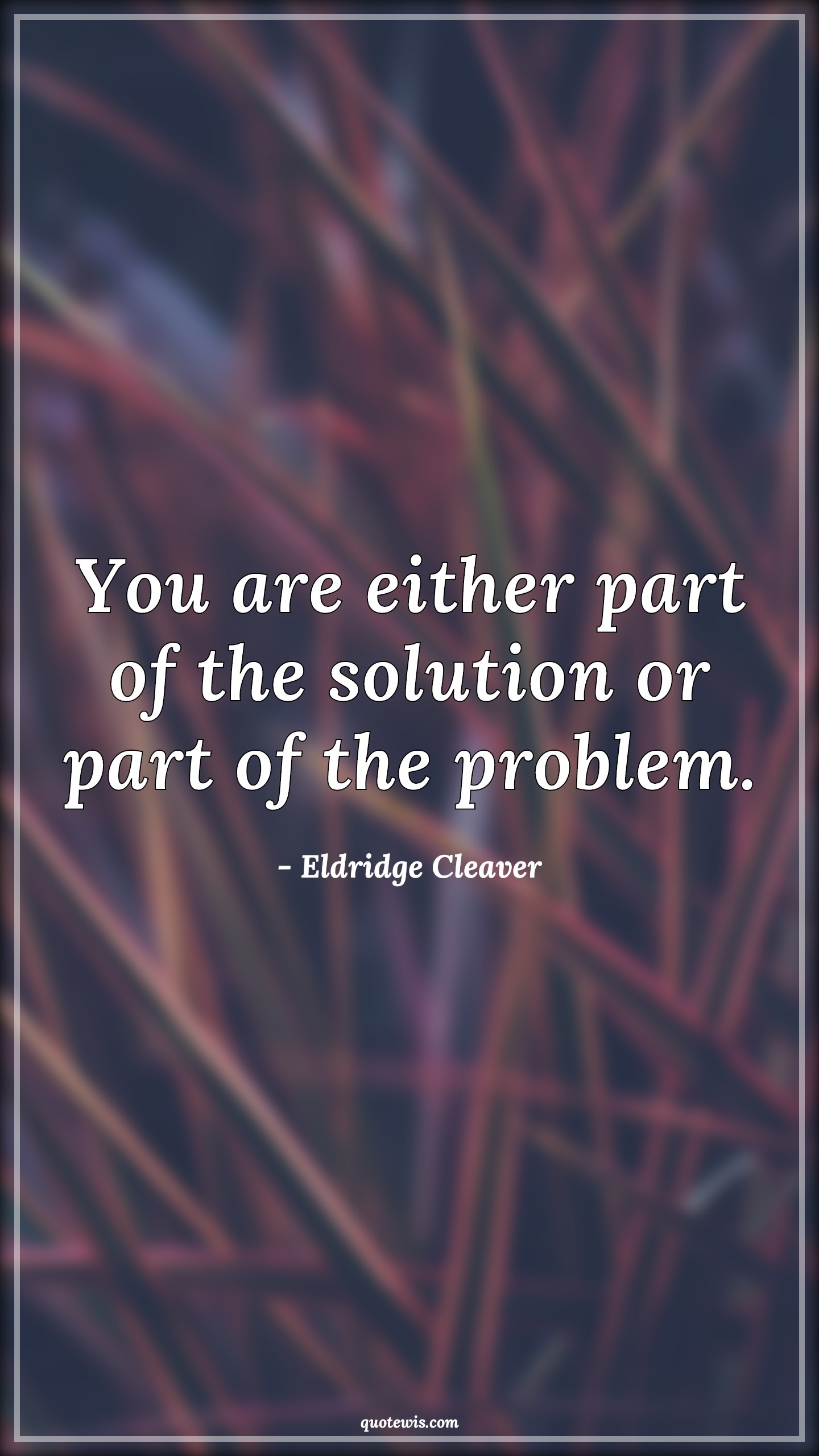 You are either part of the solution or part of the problem. - Eldridge Cleaver Quotes |  Solution Quotes, Problem Quotes, You are either part of the solution or part of the problem. - Eldridge Cleaver Quotes |  Solution Quotes, Problem Quotes,