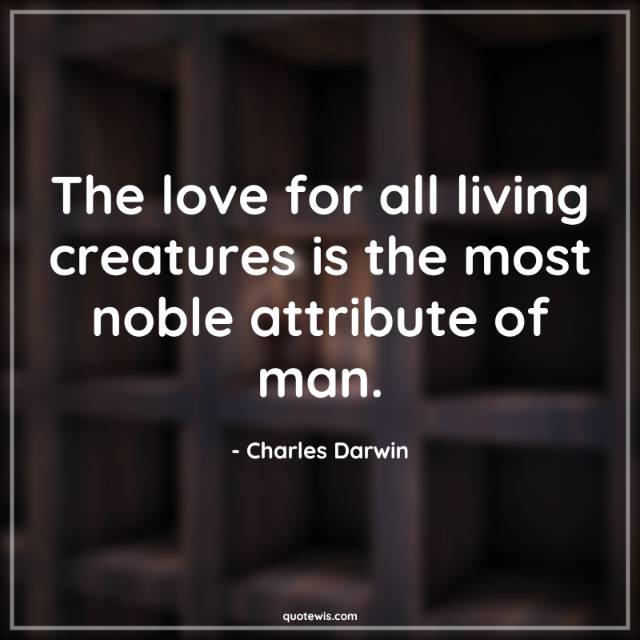 The love for all living creatures is the most noble attribute of man. The love for all living creatures is the most noble attribute of man.