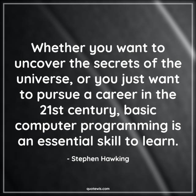 Whether you want to uncover the secrets of the universe, or you just want to pursue a career in the 21st century, basic computer programming is an essential skill to learn. Whether you want to uncover the secrets of the universe, or you just want to pursue a career in the 21st century, basic computer programming is an essential skill to learn.