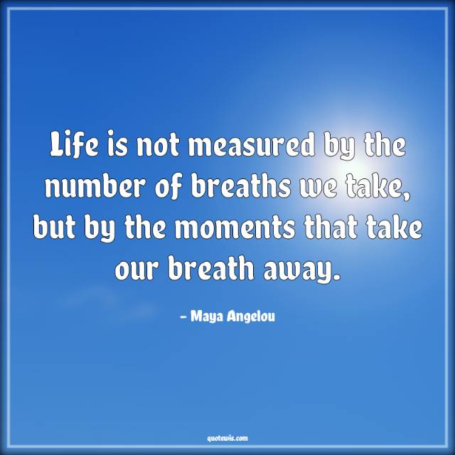Life is not measured by the number of breaths we take, but by the moments that take our breath away. Life is not measured by the number of breaths we take, but by the moments that take our breath away.
