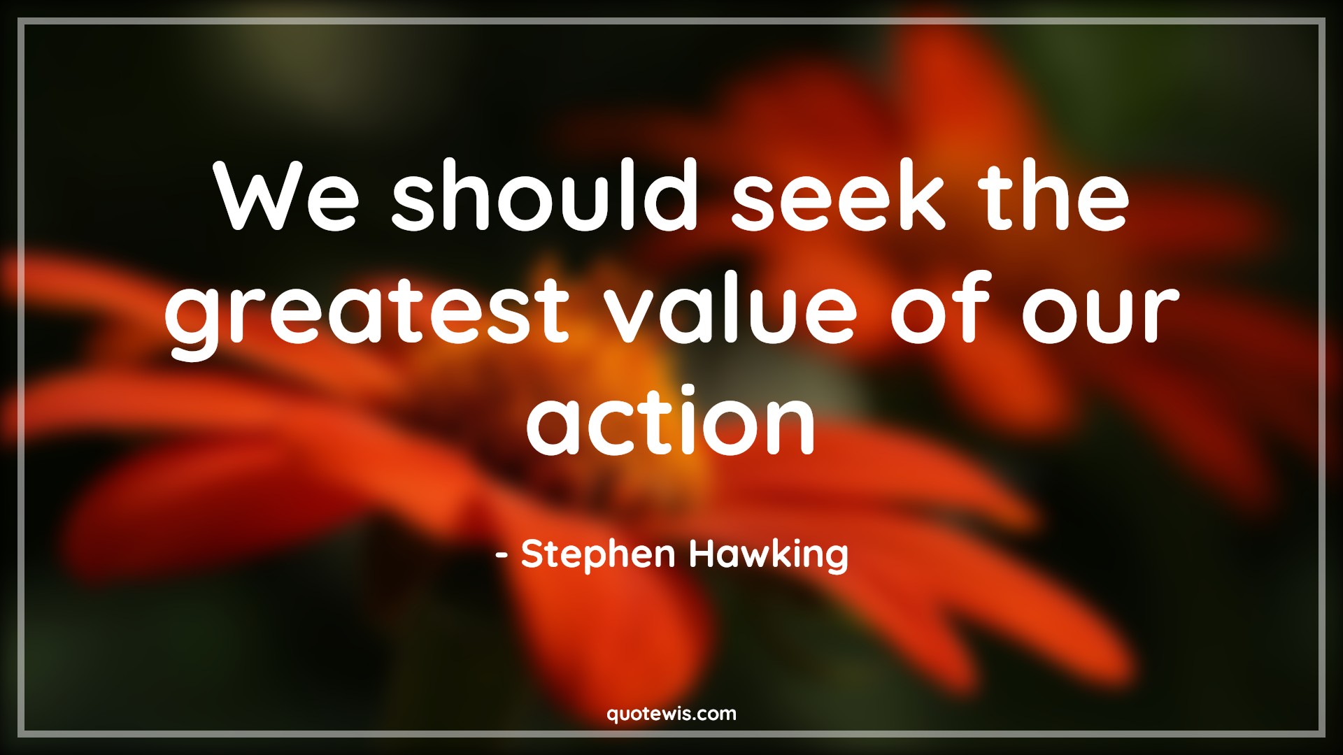 We should seek the greatest value of our action - Stephen Hawking Quotes |  Seek Quotes, Value Quotes, Action Quotes,