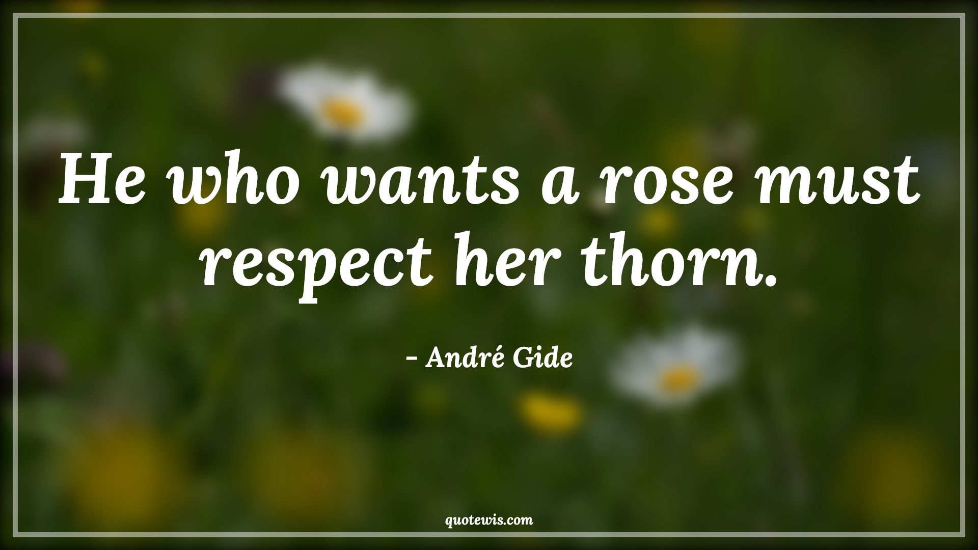 He who wants a rose must respect her thorn. - André Gide Quotes | 