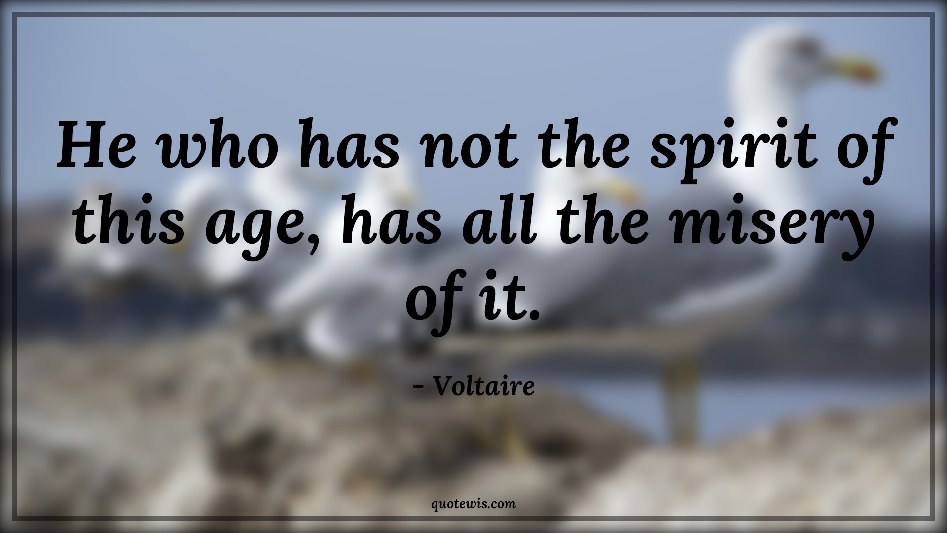 He who has not the spirit of this age, has all the misery of it. - Voltaire Quotes |  Age Quotes,