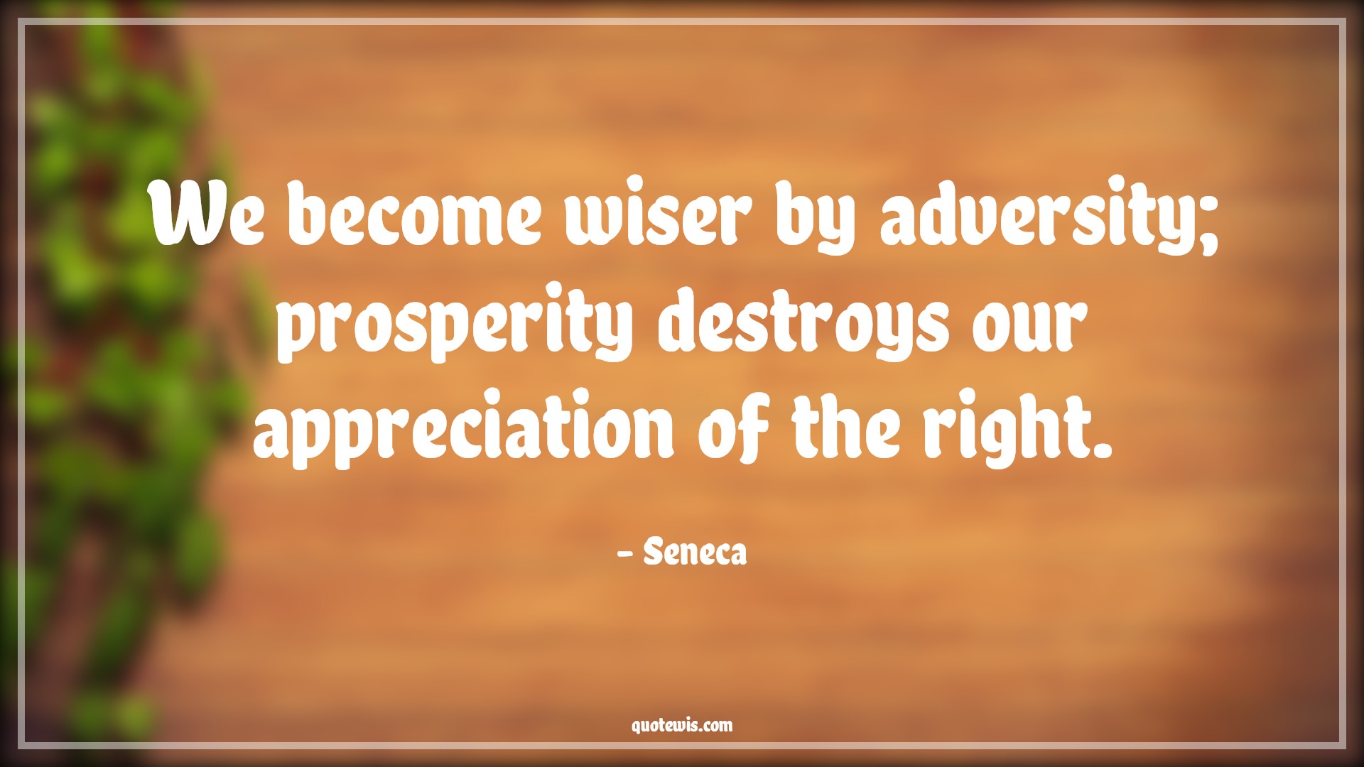 We become wiser by adversity; prosperity destroys our appreciation of the right. - Seneca Quotes |  Adversity Quotes,