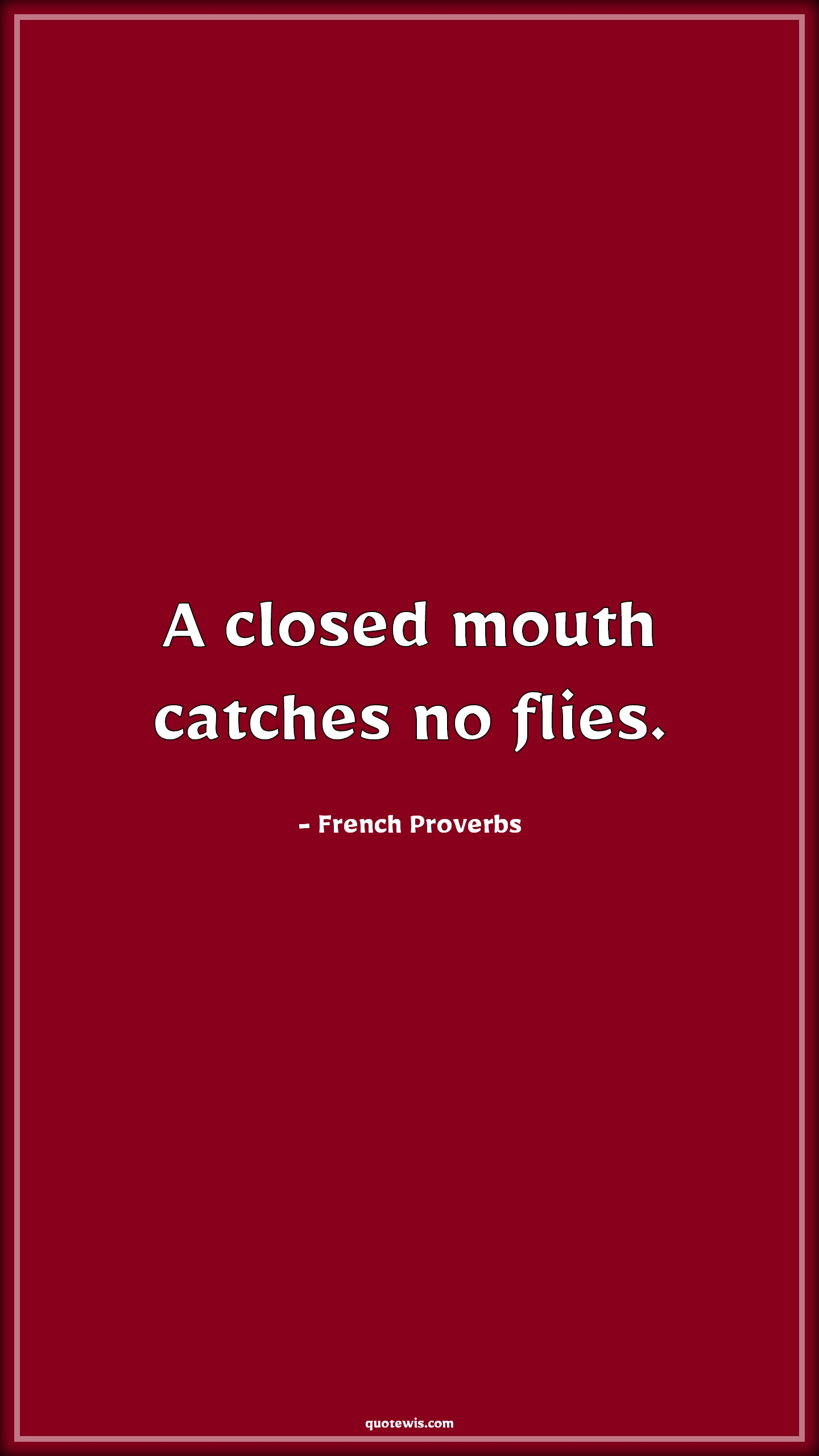 A closed mouth catches no flies. - French Proverbs Quotes | 