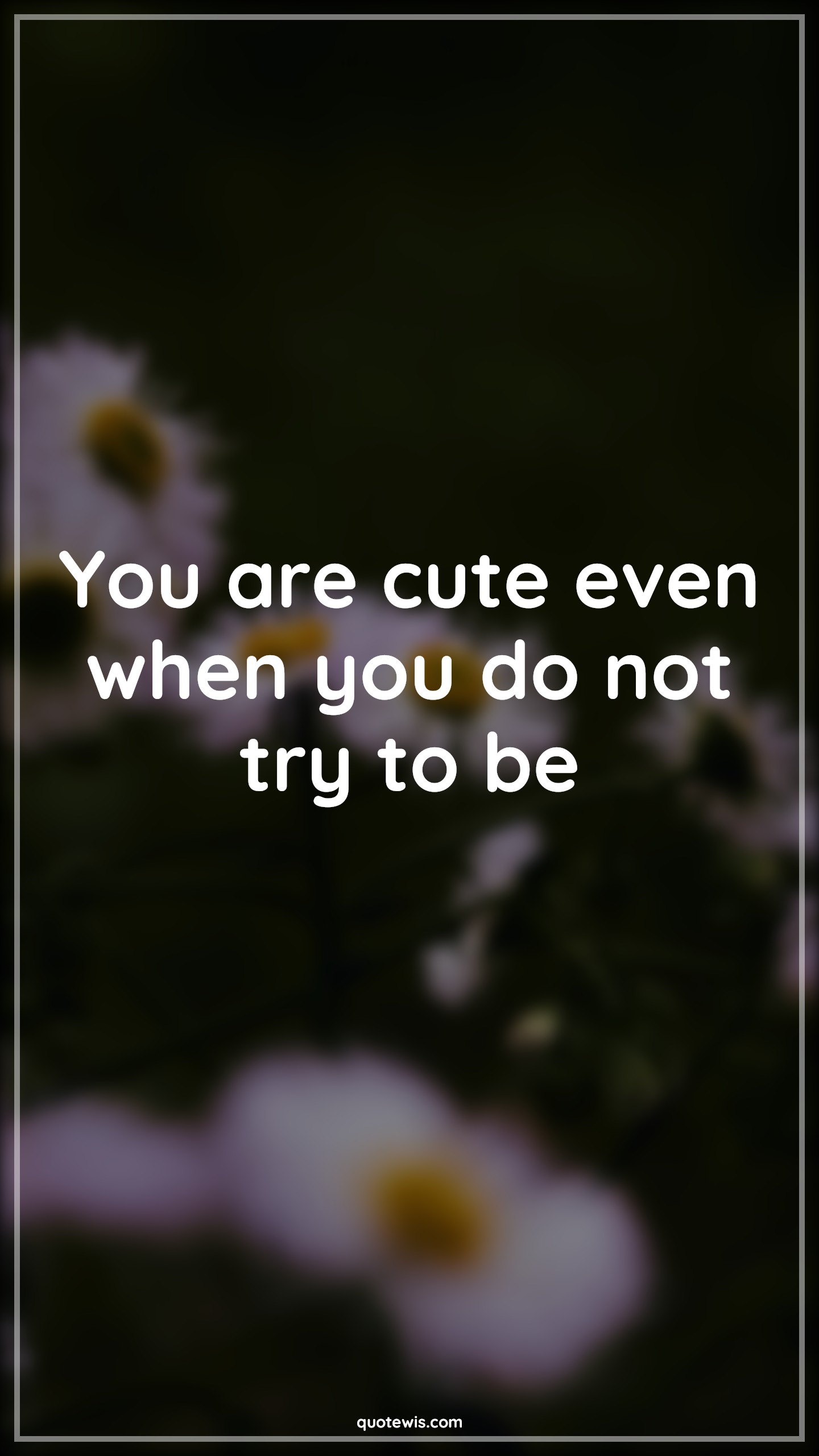You are cute even when you do not try to be - Anonymous Quotes |  Cute Quotes, Flirting Quotes, Praise Quotes, Short Quotes, Short flirting Quotes, Compliment Quotes, Beauty Quotes, Pick-up Lines, Short Pick-up Lines, Pick-up Lines for Her,