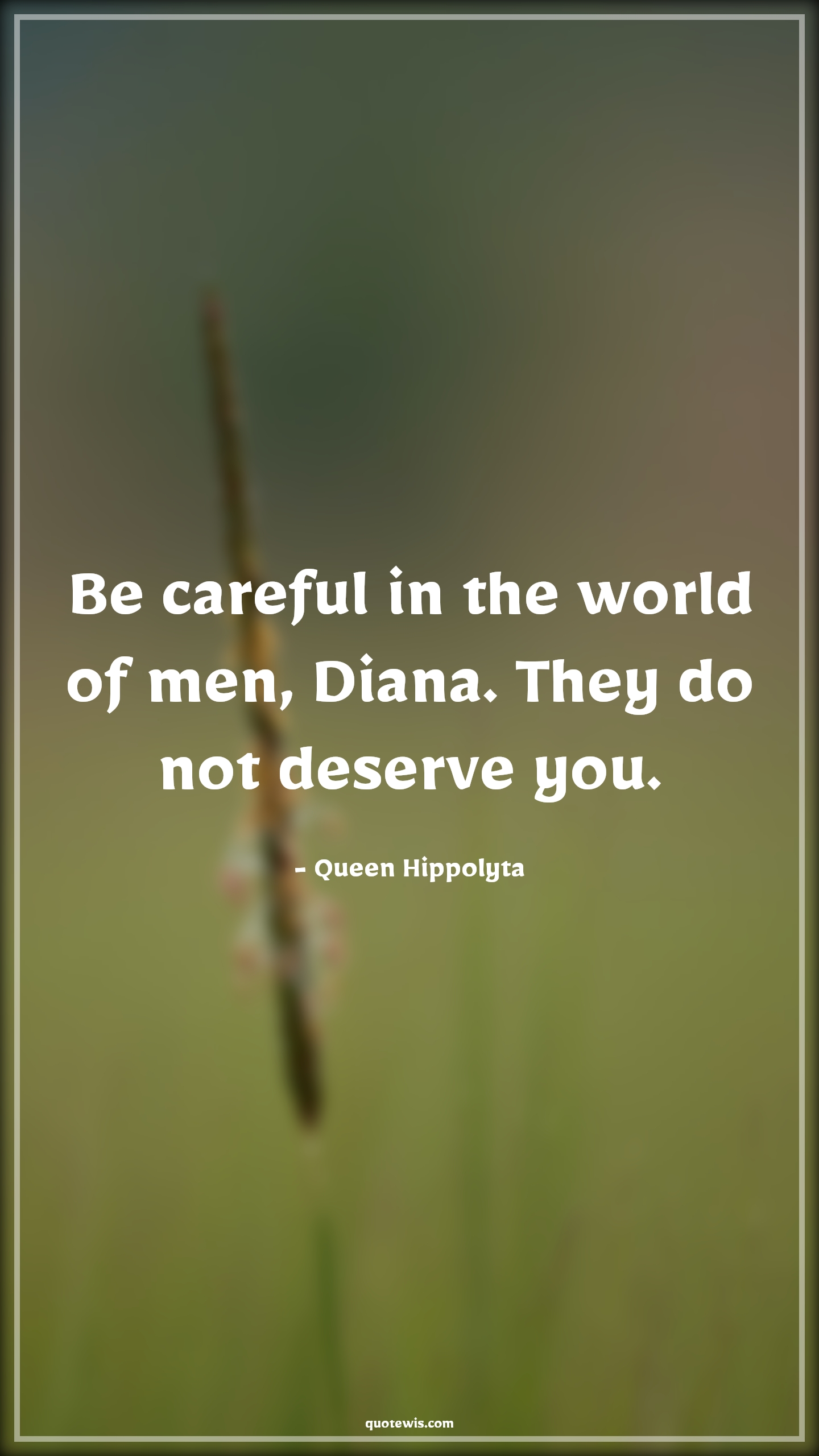Be careful in the world of men, Diana. They do not deserve you. - Queen Hippolyta Quotes |  Wonder woman Quotes,