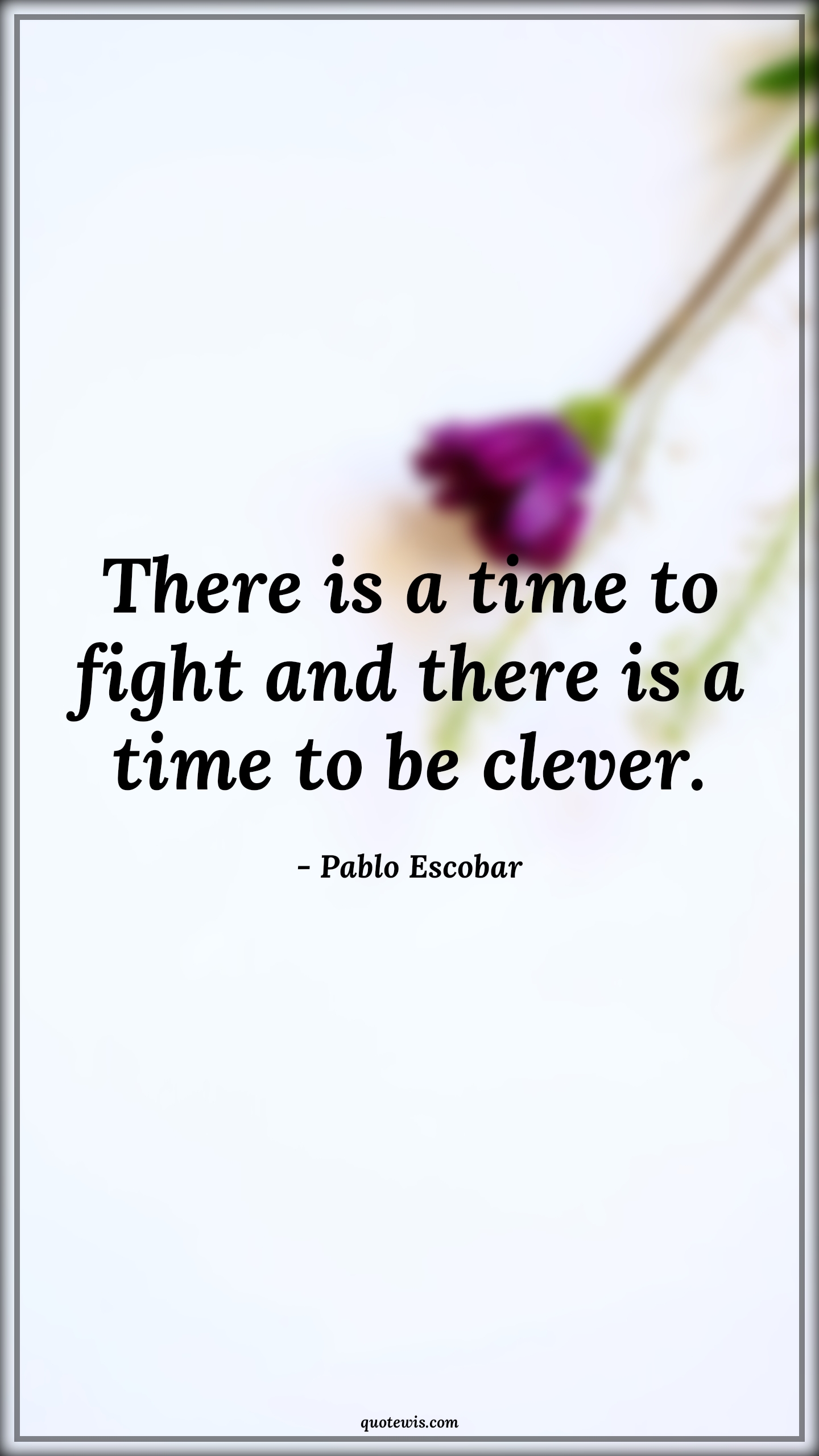 There is a time to fight and there is a time to be clever. - Pablo Escobar Quotes |  Narcos Quotes, Tv shows & series Quotes, Fight Quotes, War Quotes, Be clever Quotes, Time Quotes,