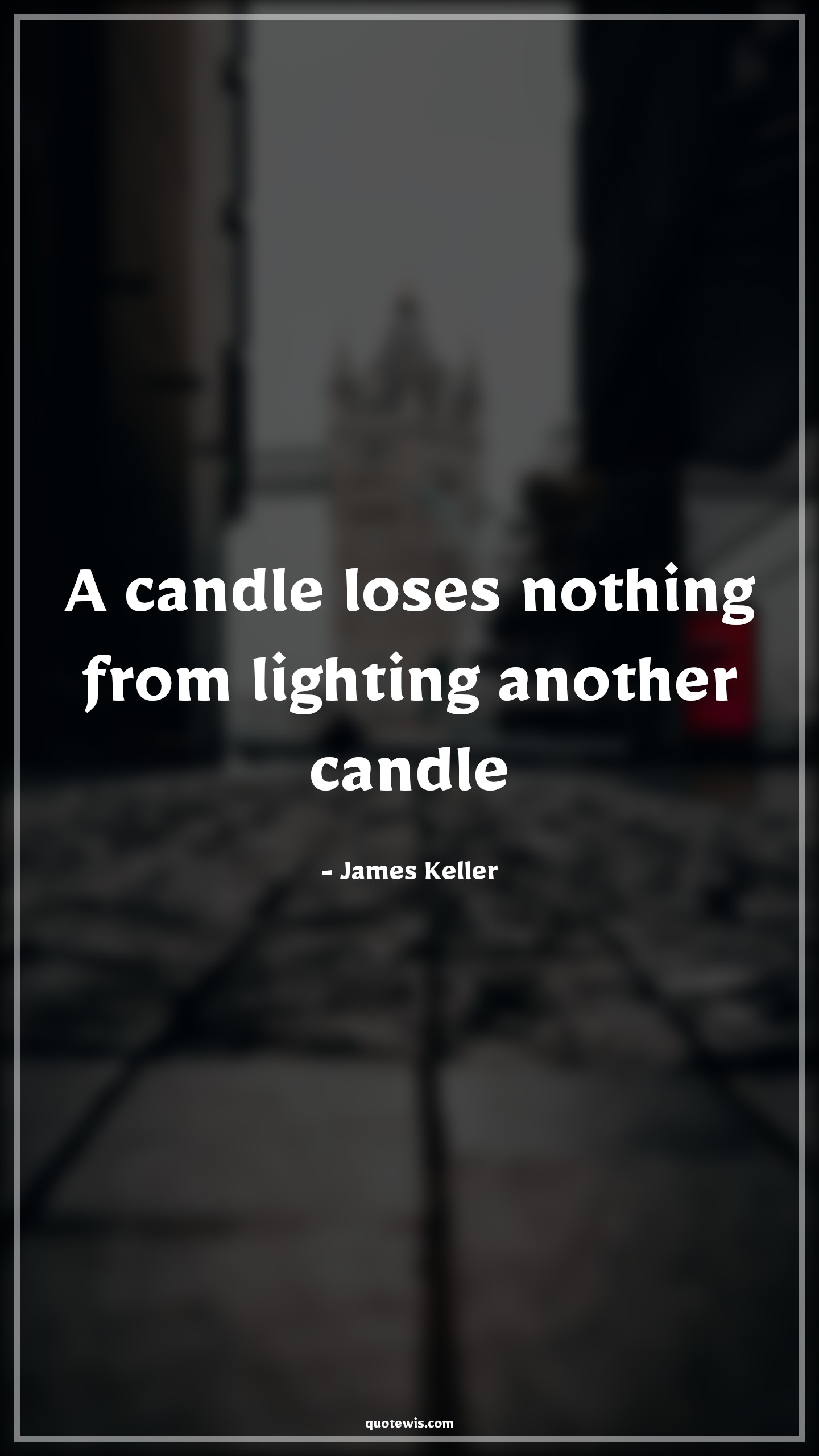 A candle loses nothing from lighting another candle - James Keller Quotes | 