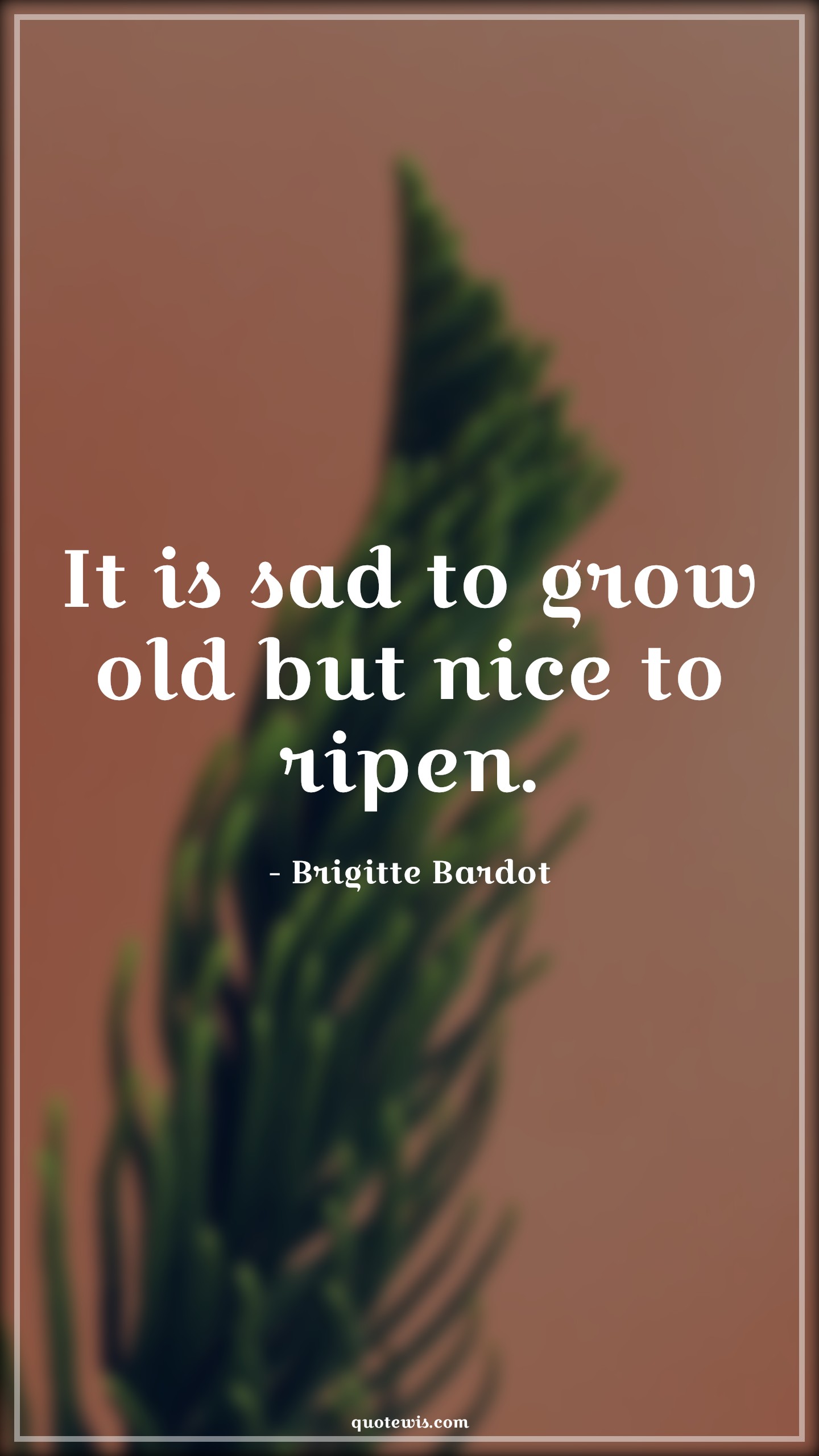 It is sad to grow old but nice to ripen. - Brigitte Bardot Quotes |  Age Quotes,