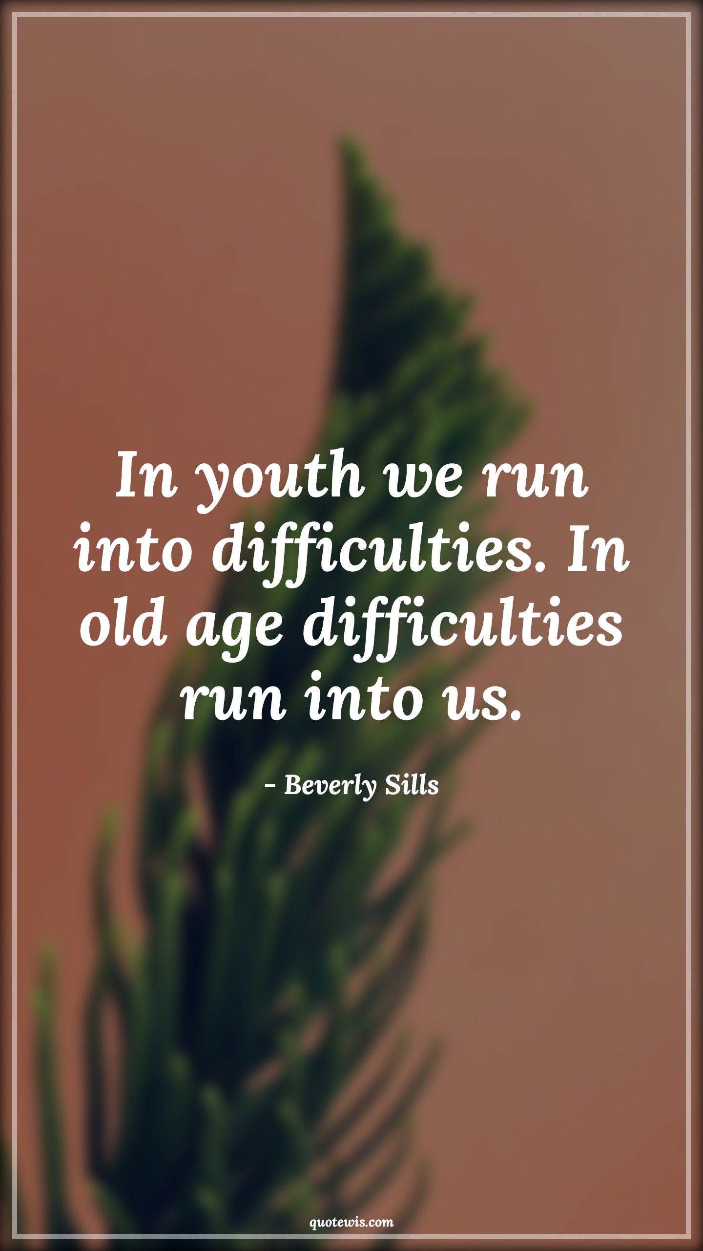 In youth we run into difficulties. In old age difficulties run into us. - Beverly Sills Quotes |  Age Quotes,