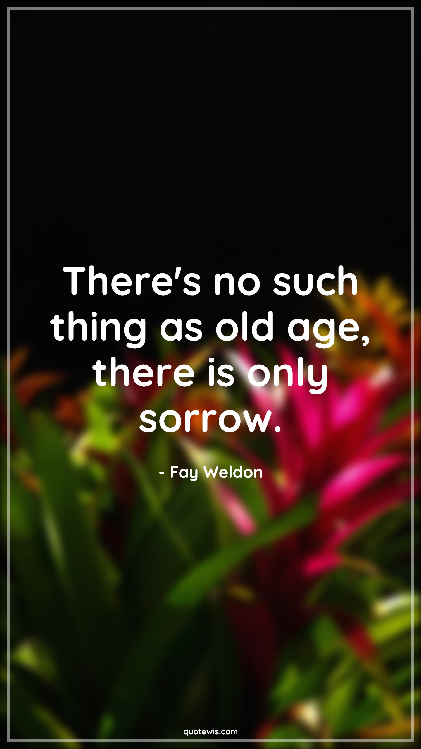 There's no such thing as old age, there is only sorrow. - Fay Weldon Quotes |  Age Quotes,