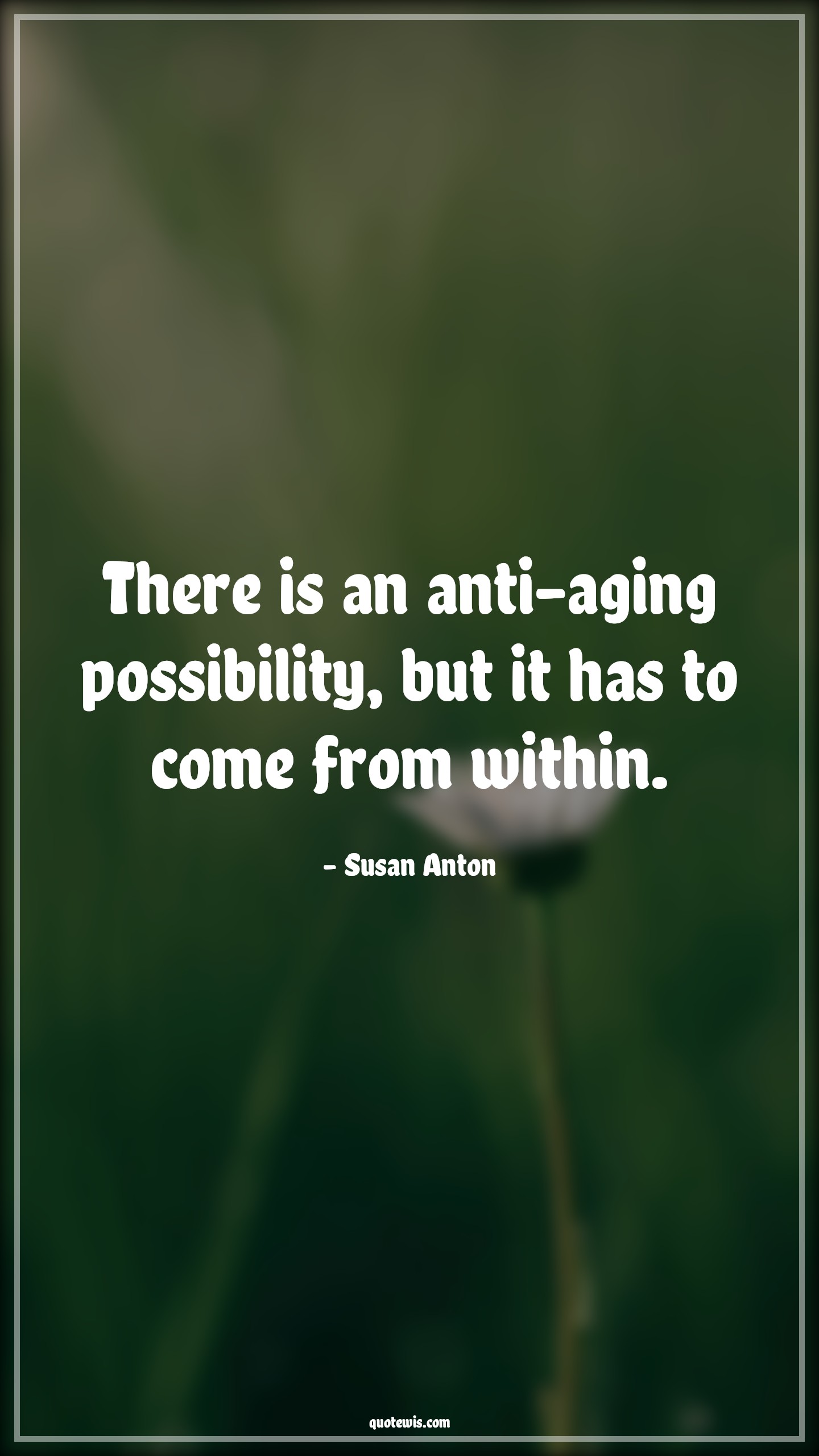 There is an anti-aging possibility, but it has to come from within. - Susan Anton Quotes |  Age Quotes,