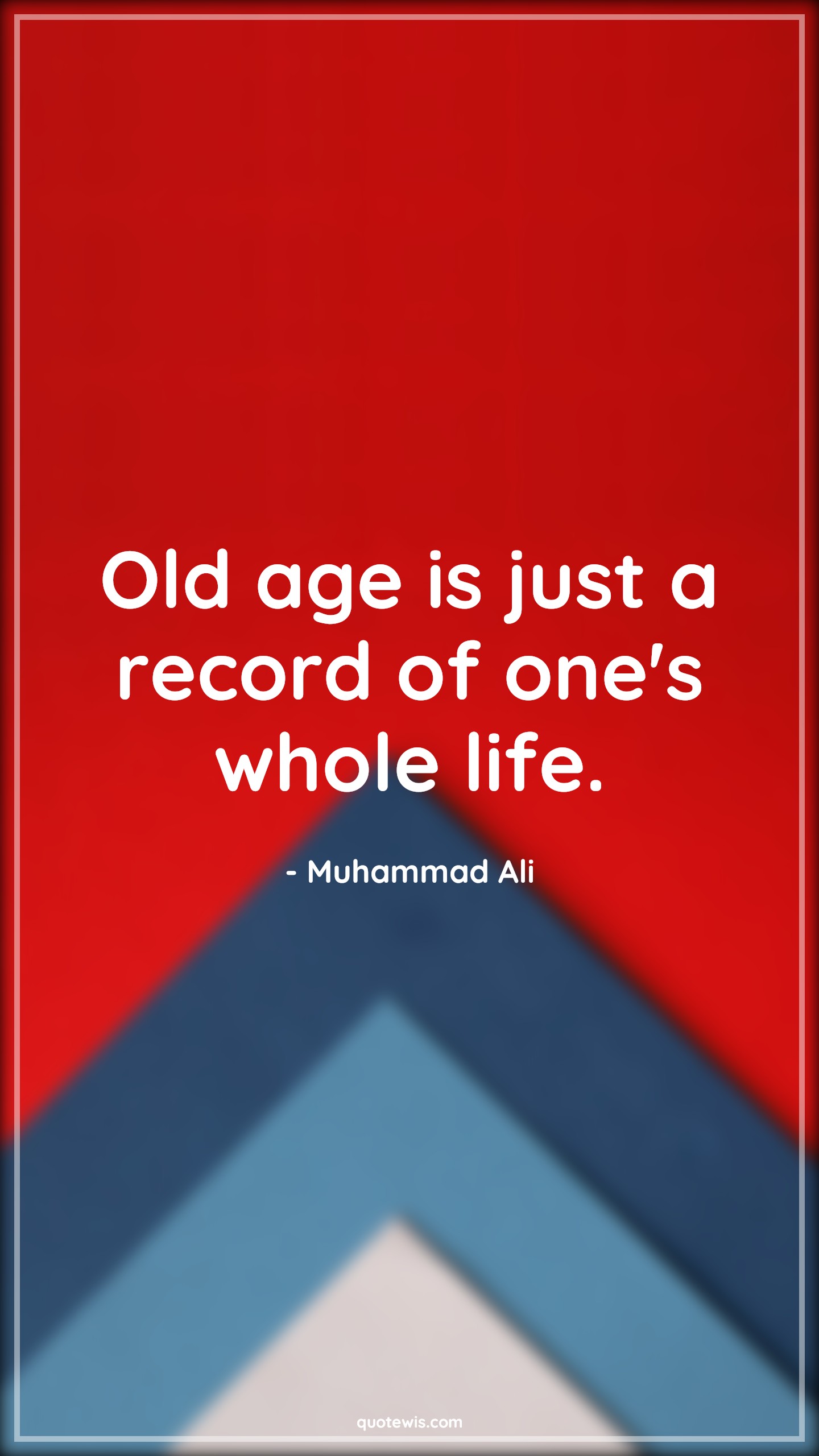 Old age is just a record of one's whole life. - Muhammad Ali Quotes |  Age Quotes,