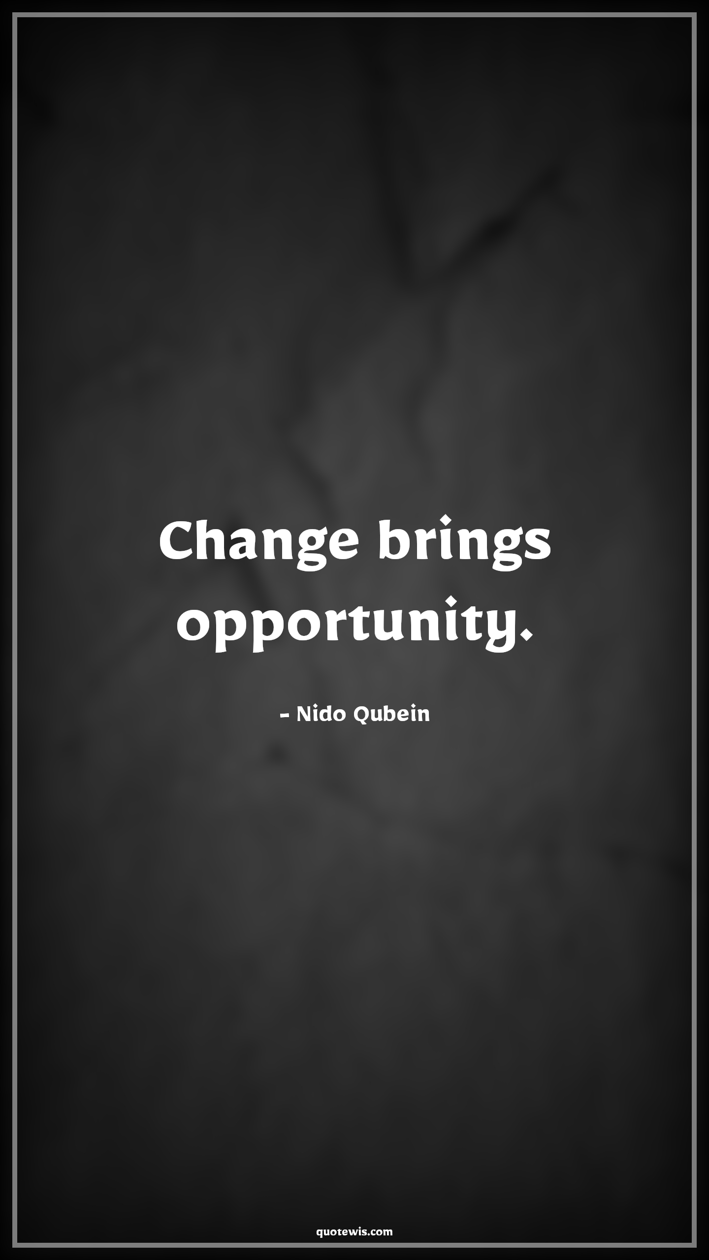 Change brings opportunity. - Nido Qubein Quotes |  Change Quotes,
