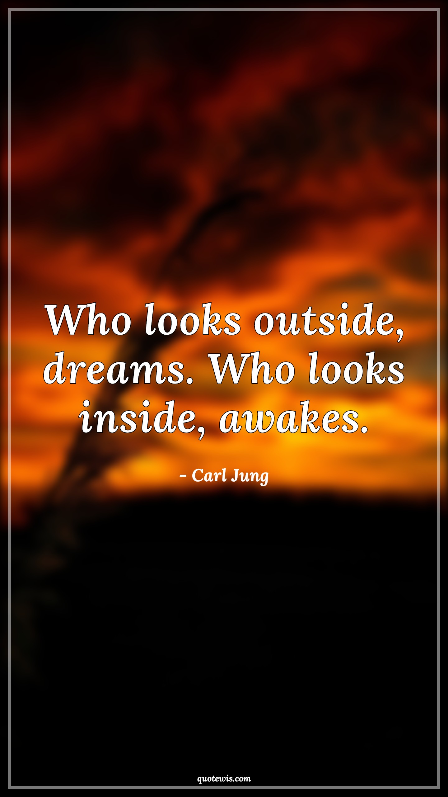 Who looks outside, dreams. Who looks inside, awakes. - Carl Jung Quotes | 