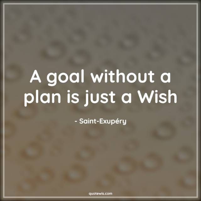 A goal without a plan is just a Wish