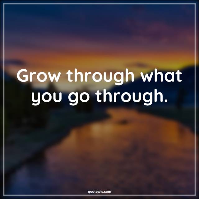 Grow through what you go through.