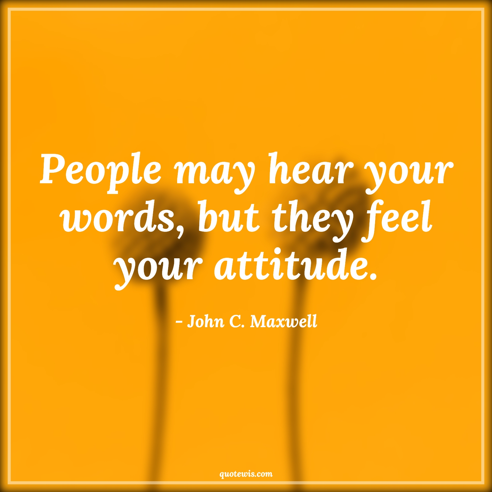 People may hear your words, but they feel your attitude. - John C. Maxwell Quotes |  Attitude Quotes,
