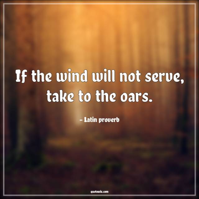 If the wind will not serve, take to the oars.